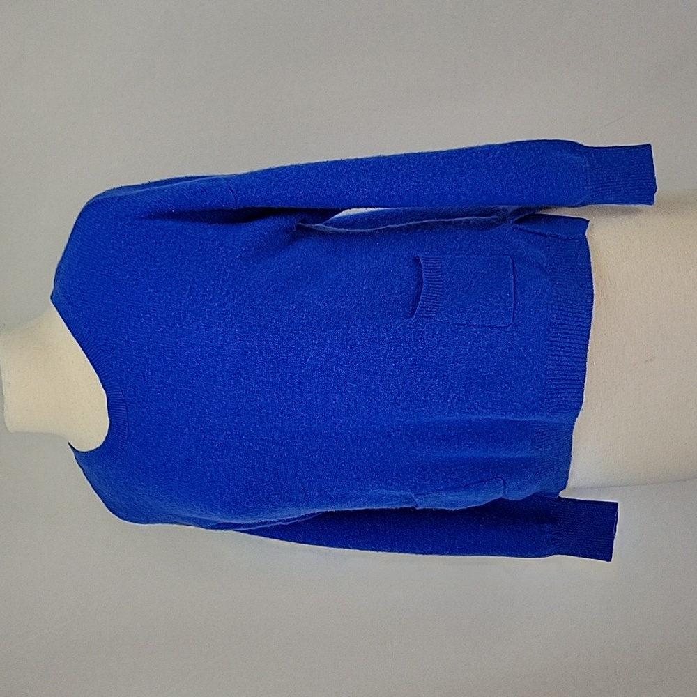 360 Cashmere Boxy Crewneck Sweater Royal Blue Size Small